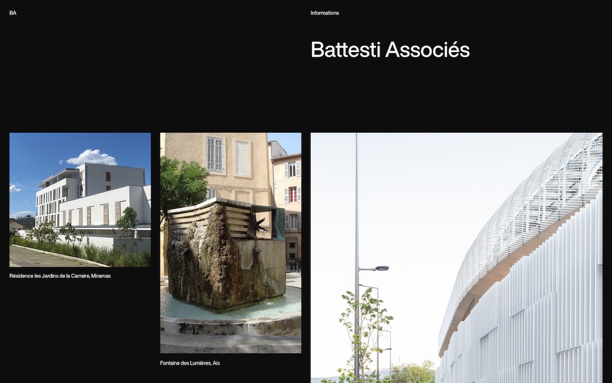 Screenshot of the Battesti Associés homepage