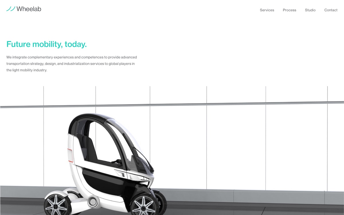 Screenshot of the Wheelab homepage